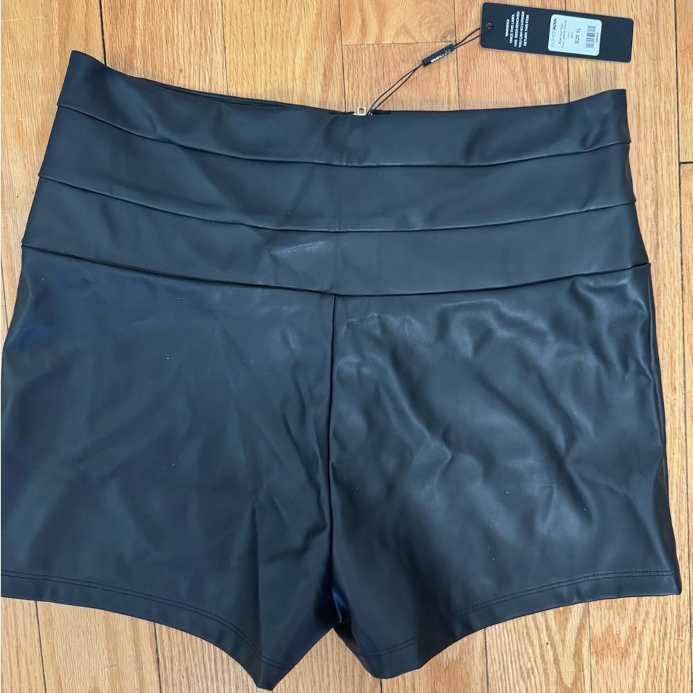 PU leather shorts